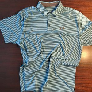 Under Armour Loose Fit Heatgear polo - size XL - gray & mint green stripe